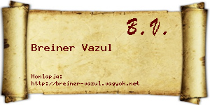 Breiner Vazul névjegykártya